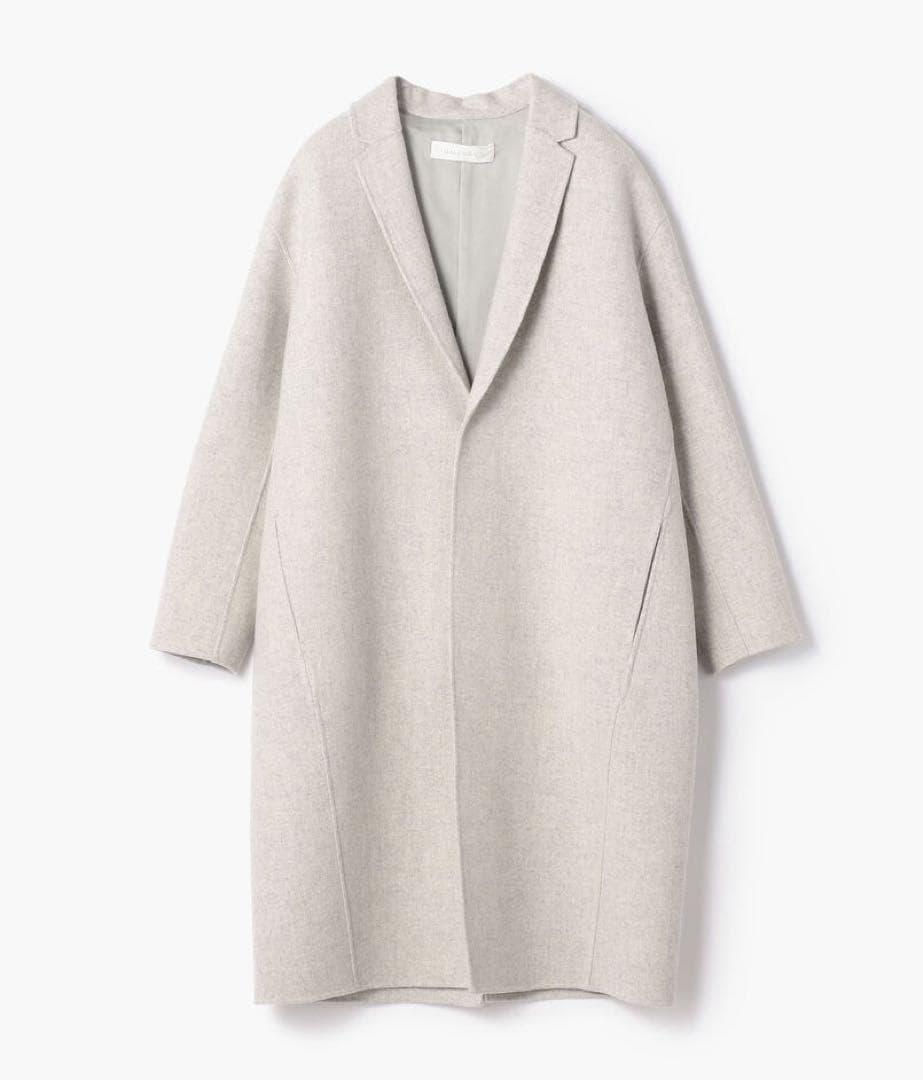 GALERIE VIE ウールカシミヤ ライトメルトン チェスターコート グレー