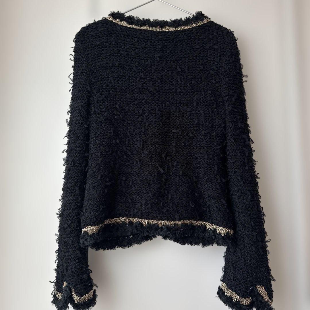 エポカ　ニットジャケット　カーディガン　黒　40