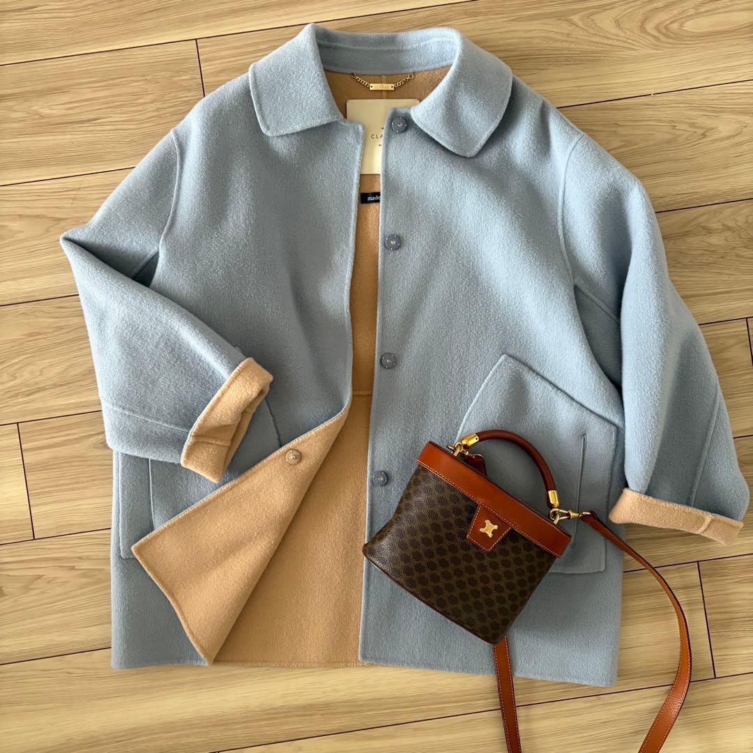 DoCLASSE カシミヤ混ウールリバー・コート