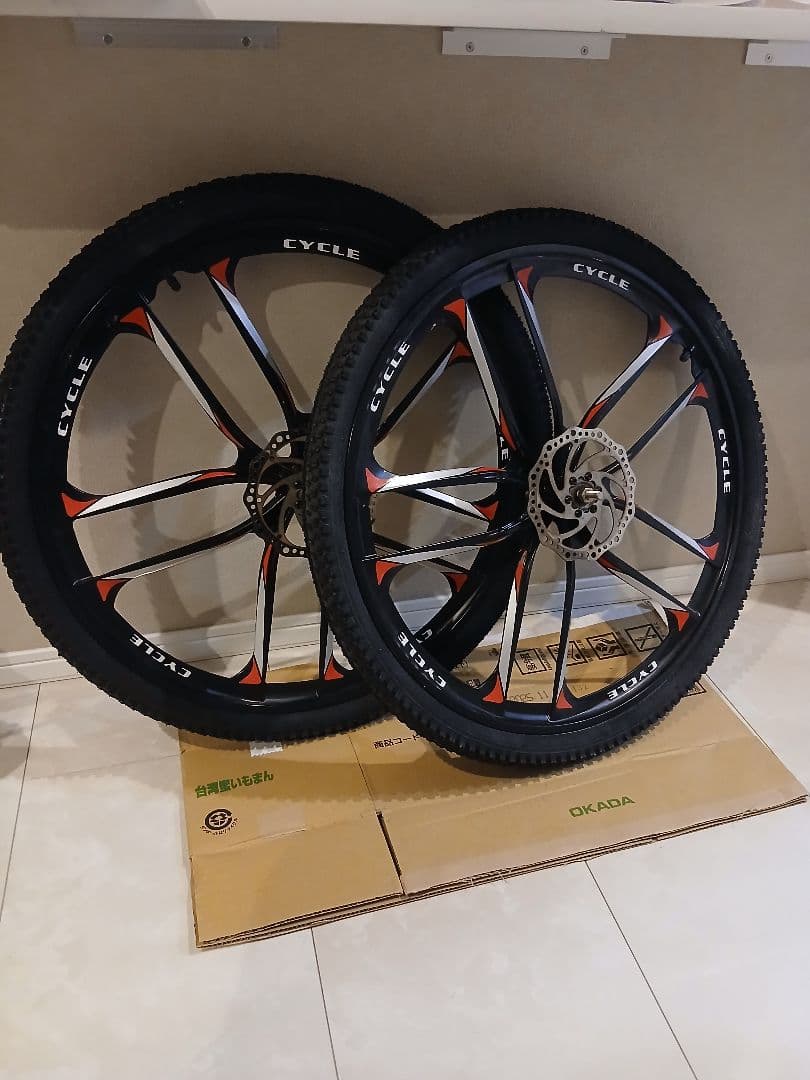 自転車ホイール 26インチ 黒 ダブルリム