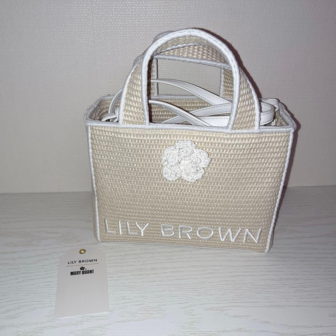 【LILY BROWN×MARY QUANT】ジュートロゴトート WHT