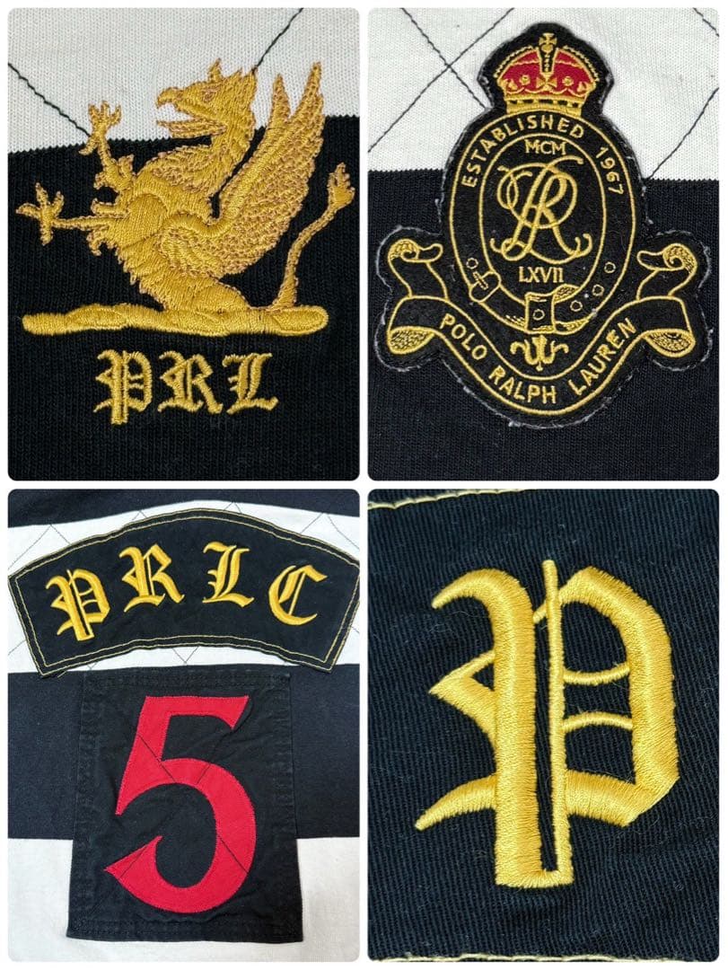 ポロバイラルフローレン エンブレム 刺繍 ボーダー ラガーシャツ S84b