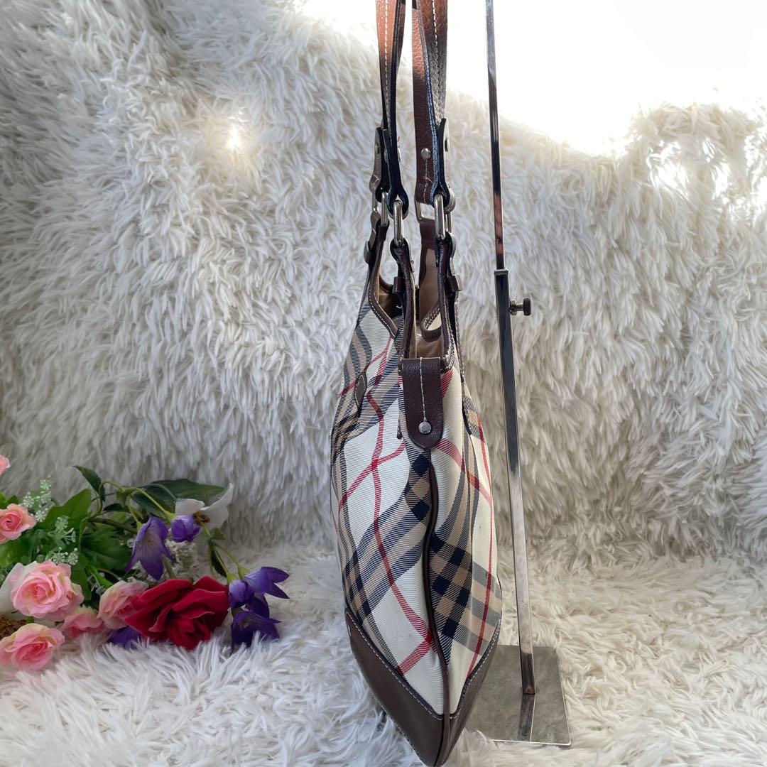 BURBERRY BLUE LABELバーバリーノバチェックトートバッグ肩掛け可