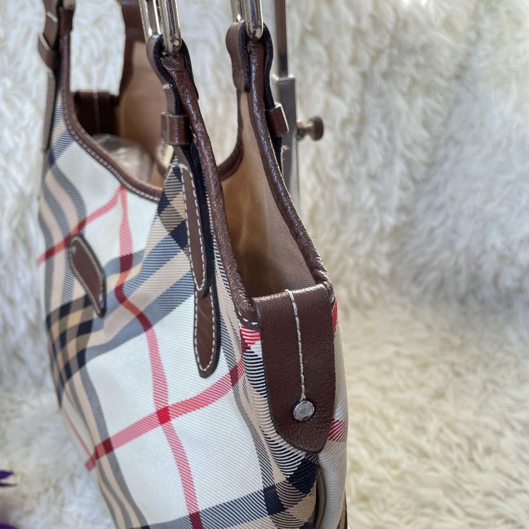BURBERRY BLUE LABELバーバリーノバチェックトートバッグ肩掛け可
