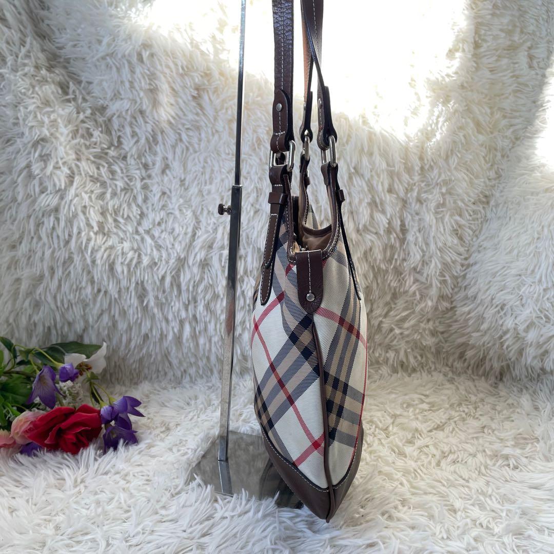 BURBERRY BLUE LABELバーバリーノバチェックトートバッグ肩掛け可