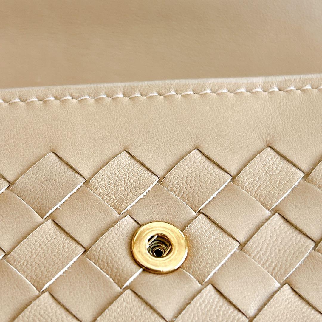 【新品未使用品】BOTTEGA VENETA イントレチャート 長財布 ベージュ
