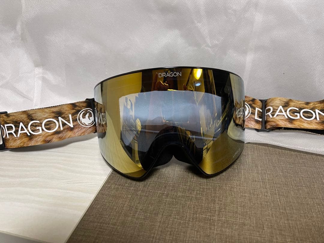 DRAGON フレームレス ゴールドゴーグル ケース付き