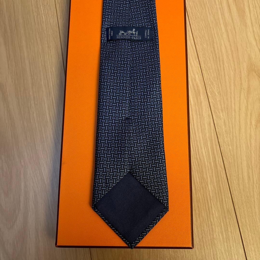 HERMES ネクタイ ブルー系(H柄) #美品