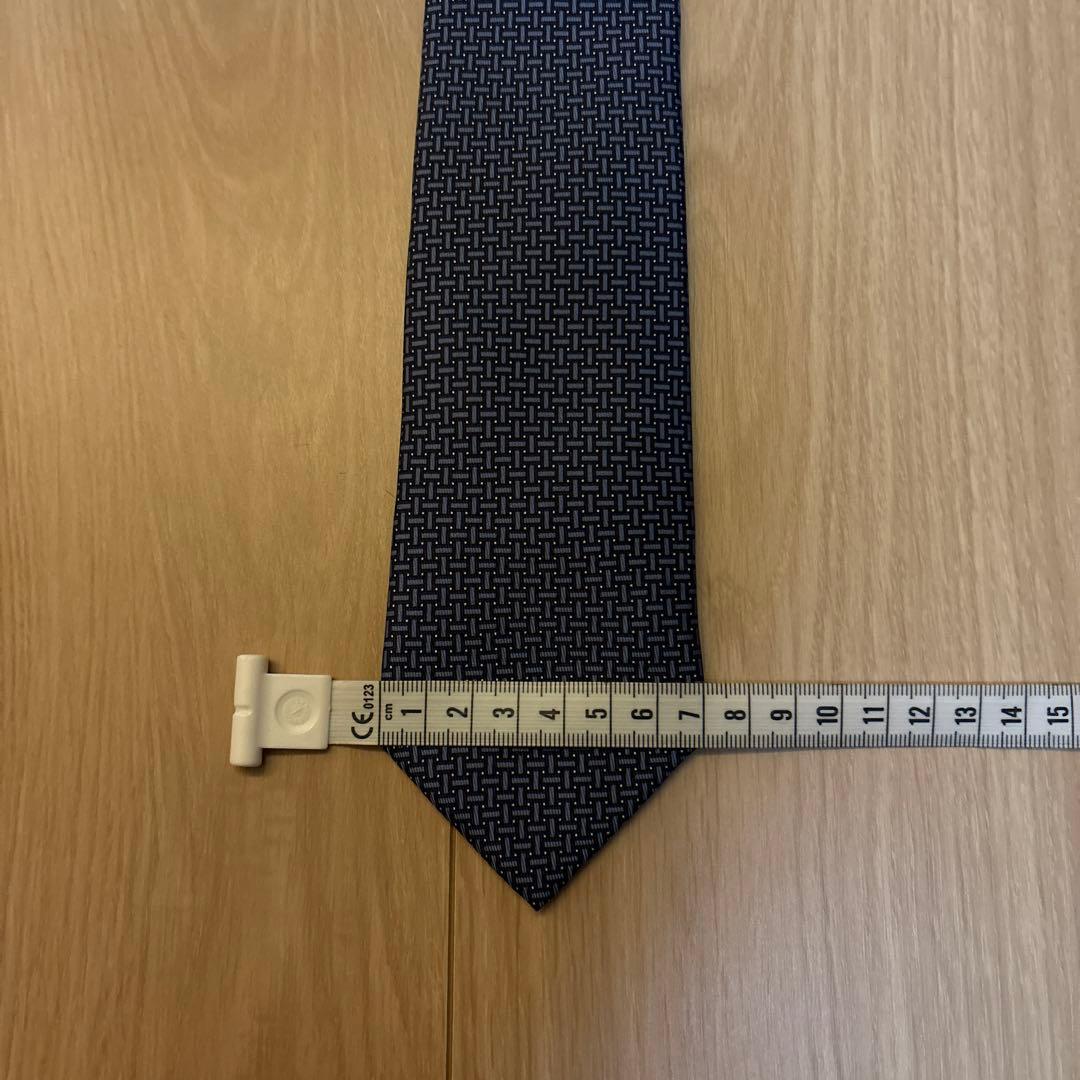 HERMES ネクタイ ブルー系(H柄) #美品