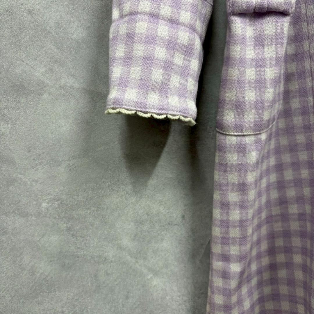 Katie パープル ギンガムチェック ワンピース N2237