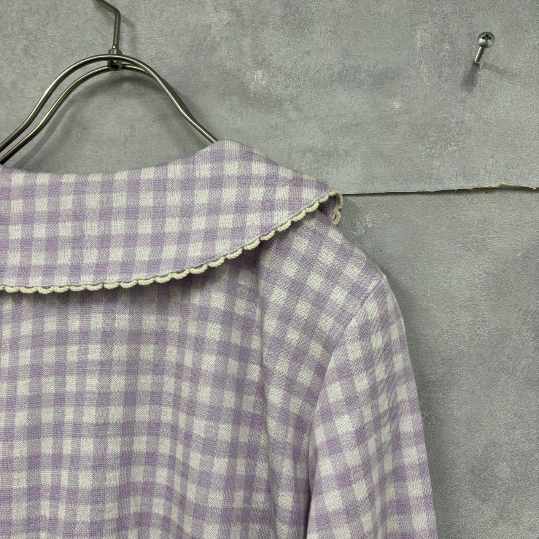 Katie パープル ギンガムチェック ワンピース N2237