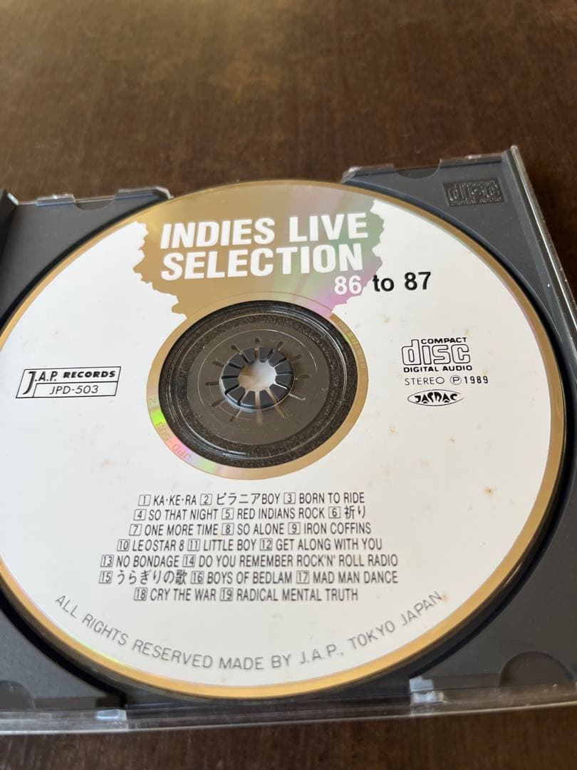 邦楽 THE INDIES LIVE SELECTION 86to87 CD