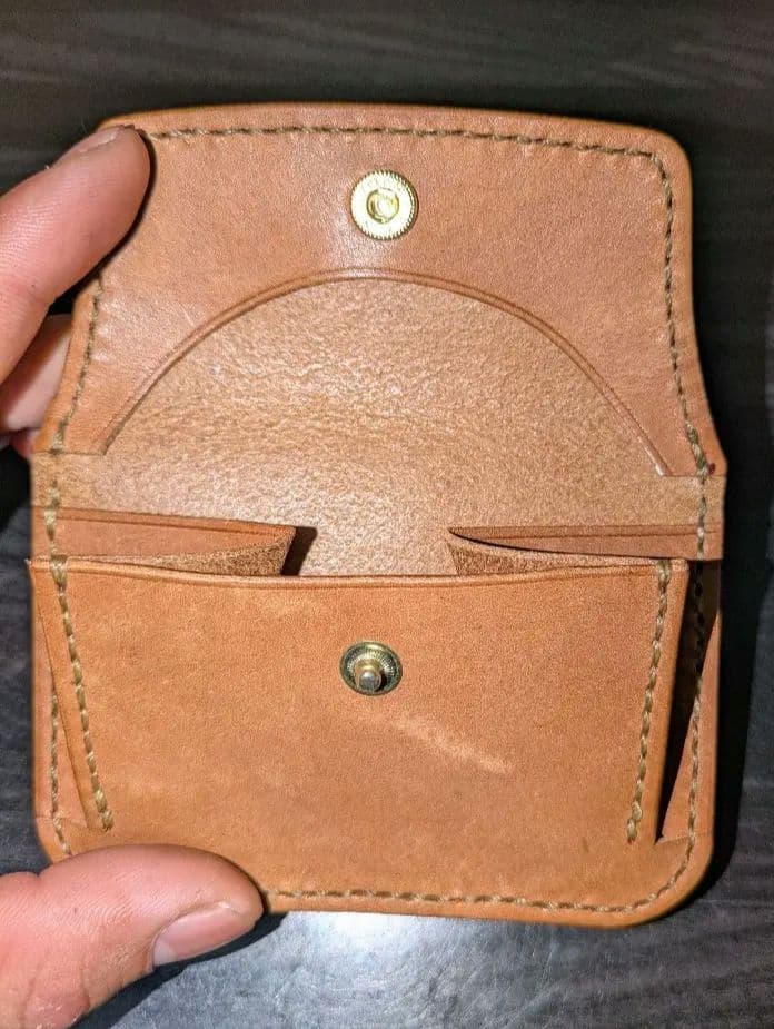 イタリアンレザー マネークリップ式 コンパクト財布 本革 総手縫い ハンドメイド