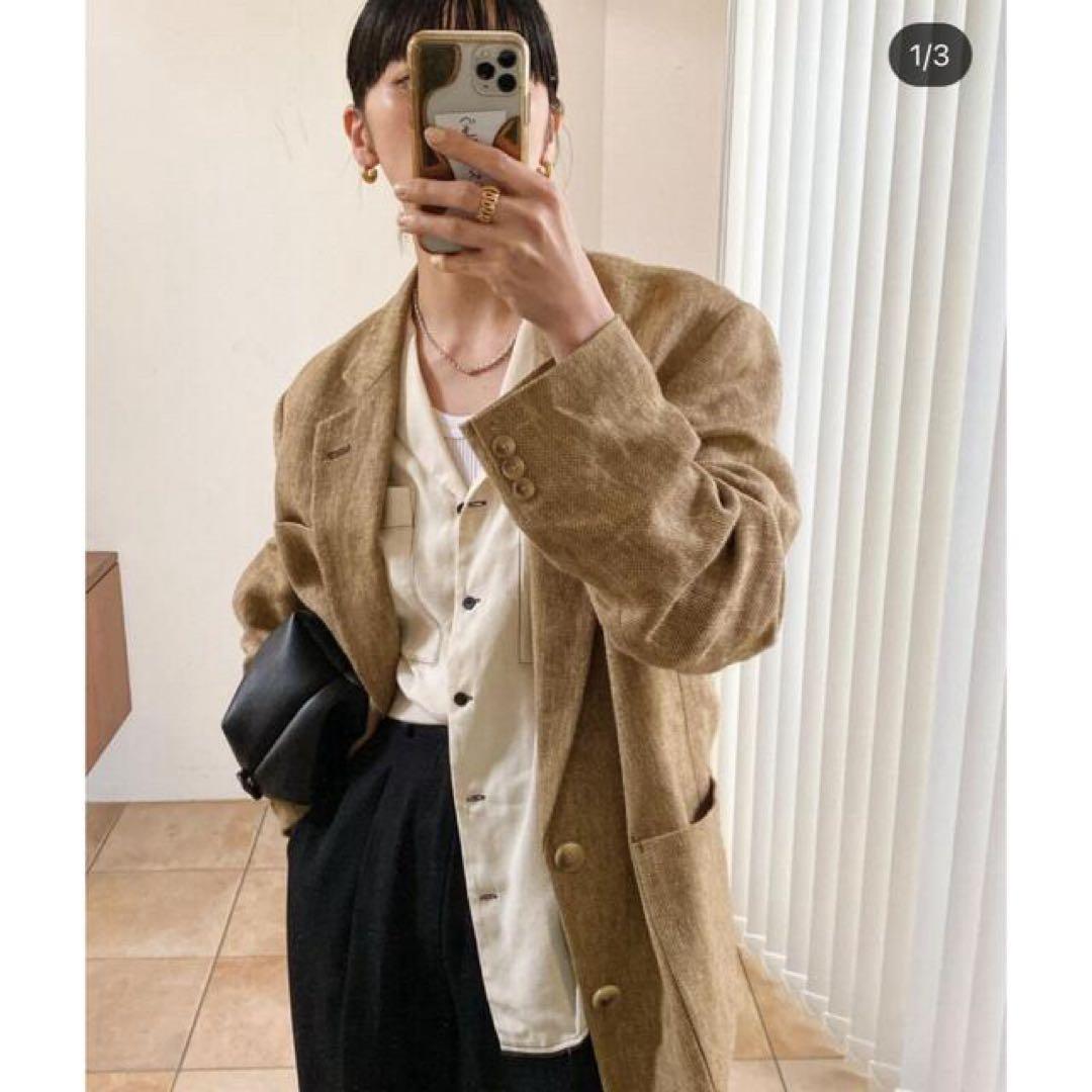 todayful Boyfriend Linen Jacket 36 ベージュ