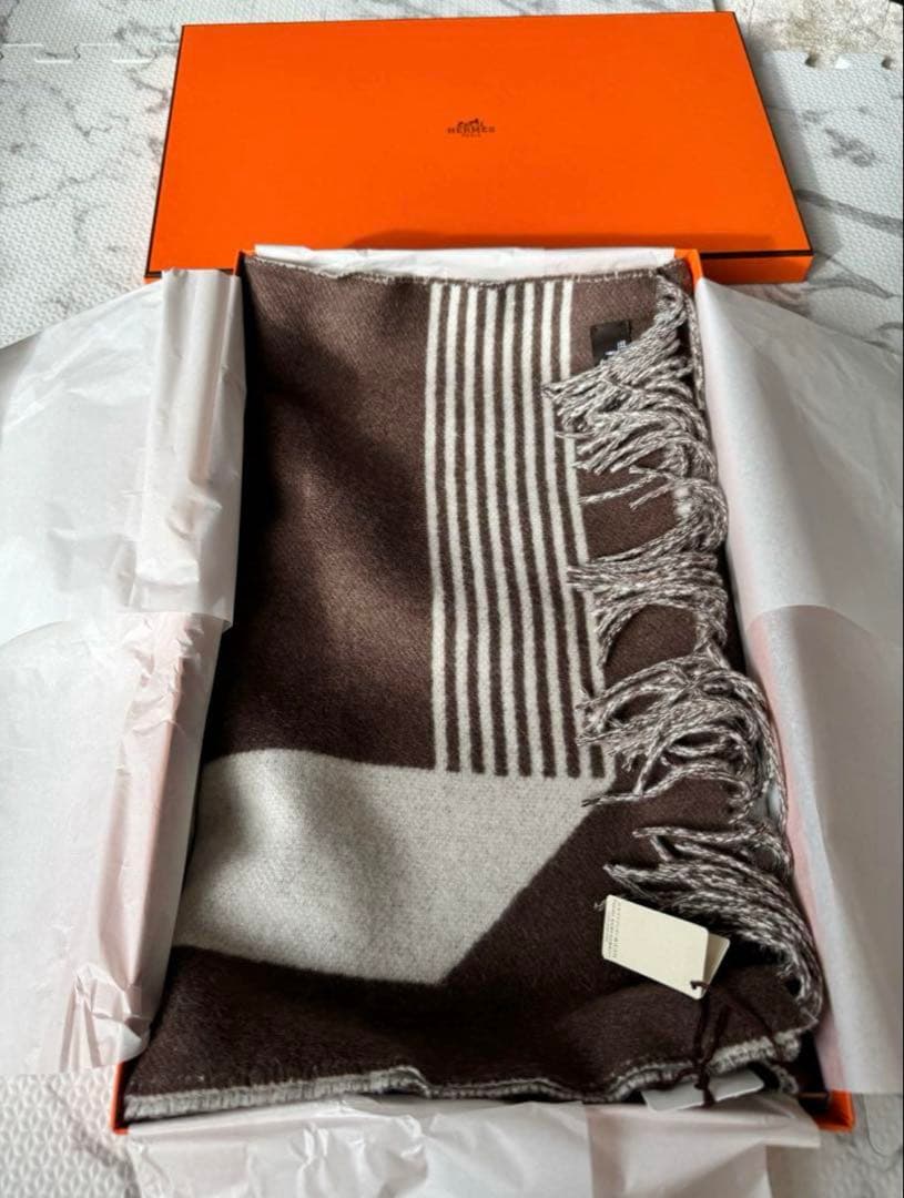 エルメス☆カシミヤマフラー 【サングル・ア・ブックル】美品