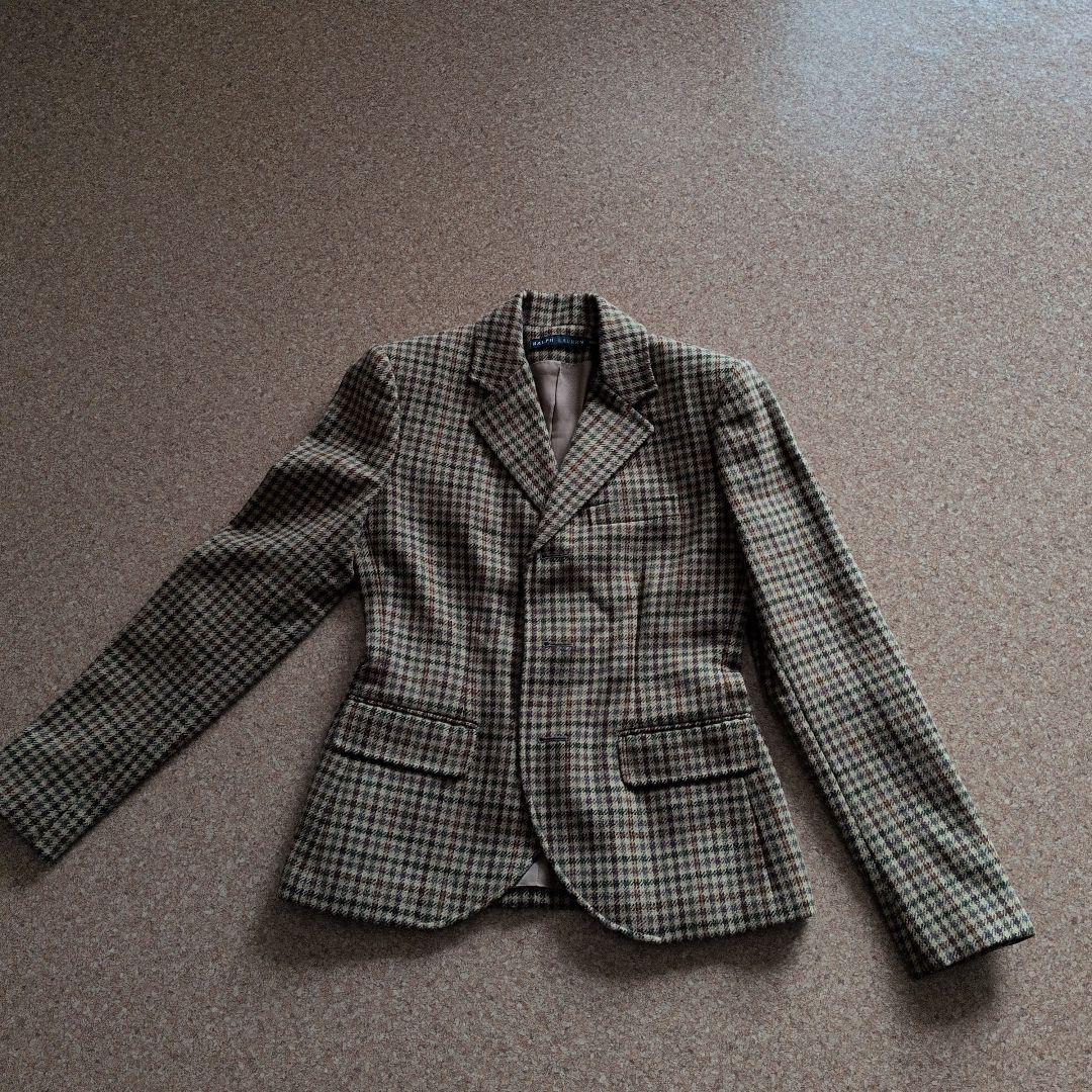 ラルフローレン 千鳥格子 くるみボタン エルボーパッチ ジャケット