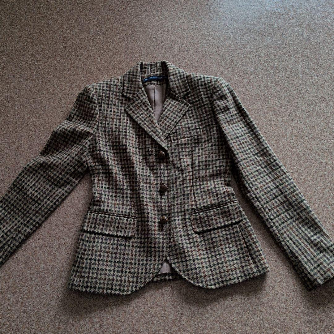 ラルフローレン 千鳥格子 くるみボタン エルボーパッチ ジャケット