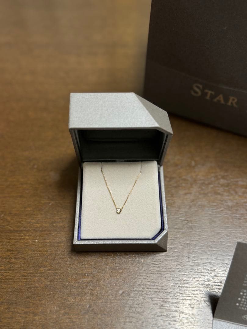 STAR JEWELRY moon setting ダイヤモンドネックレスK18
