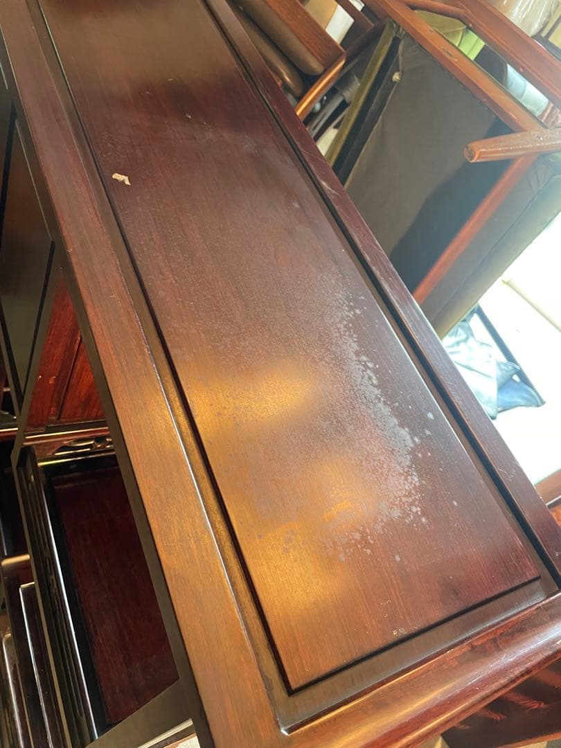 当時物　中国小叶紫檀家具 紫檀茶箪笥 透かし彫り飾り棚 年代品　昭和レトロ