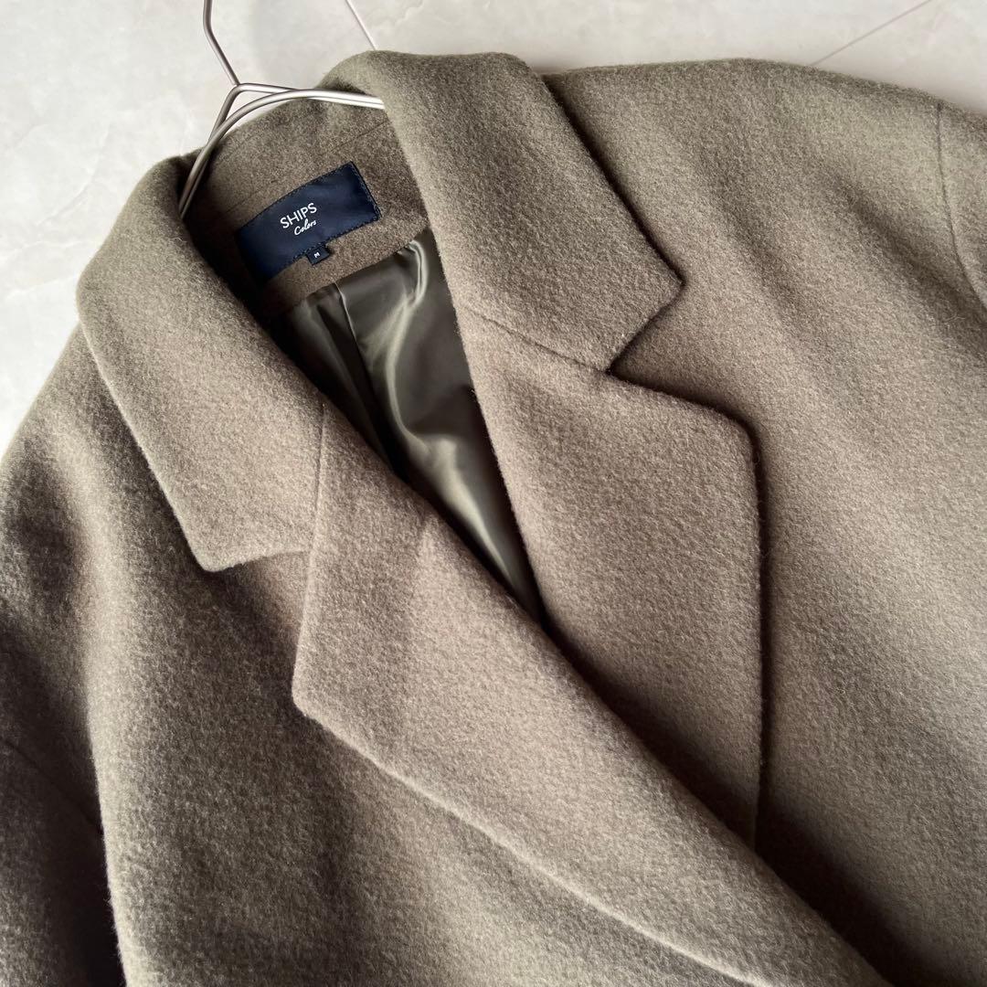 SHIPS Colors シップス カラーズ ウール ベルテッドコート グレーM