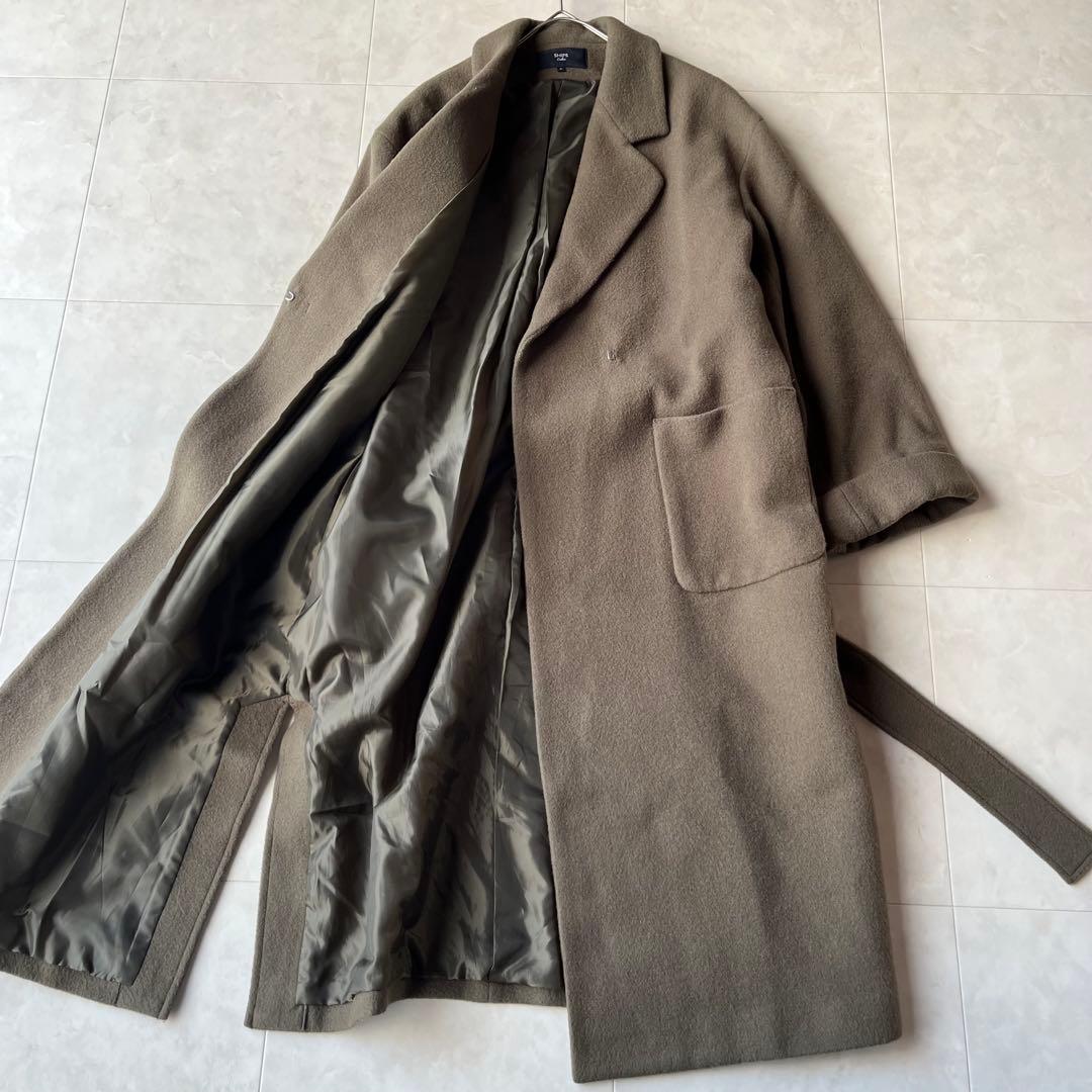 SHIPS Colors シップス カラーズ ウール ベルテッドコート グレーM