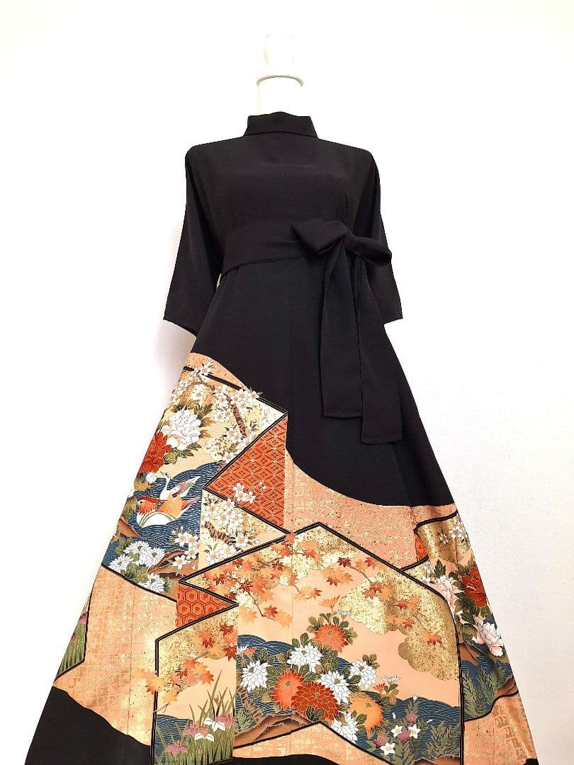 着物リメイクワンピース3638