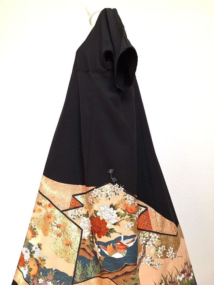 着物リメイクワンピース3638