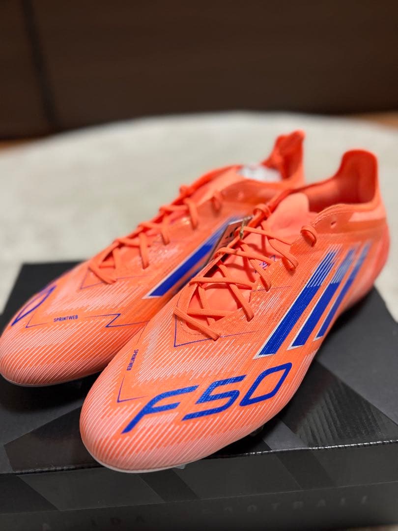 F50 サッカーシューズ オレンジ/ブルーFG