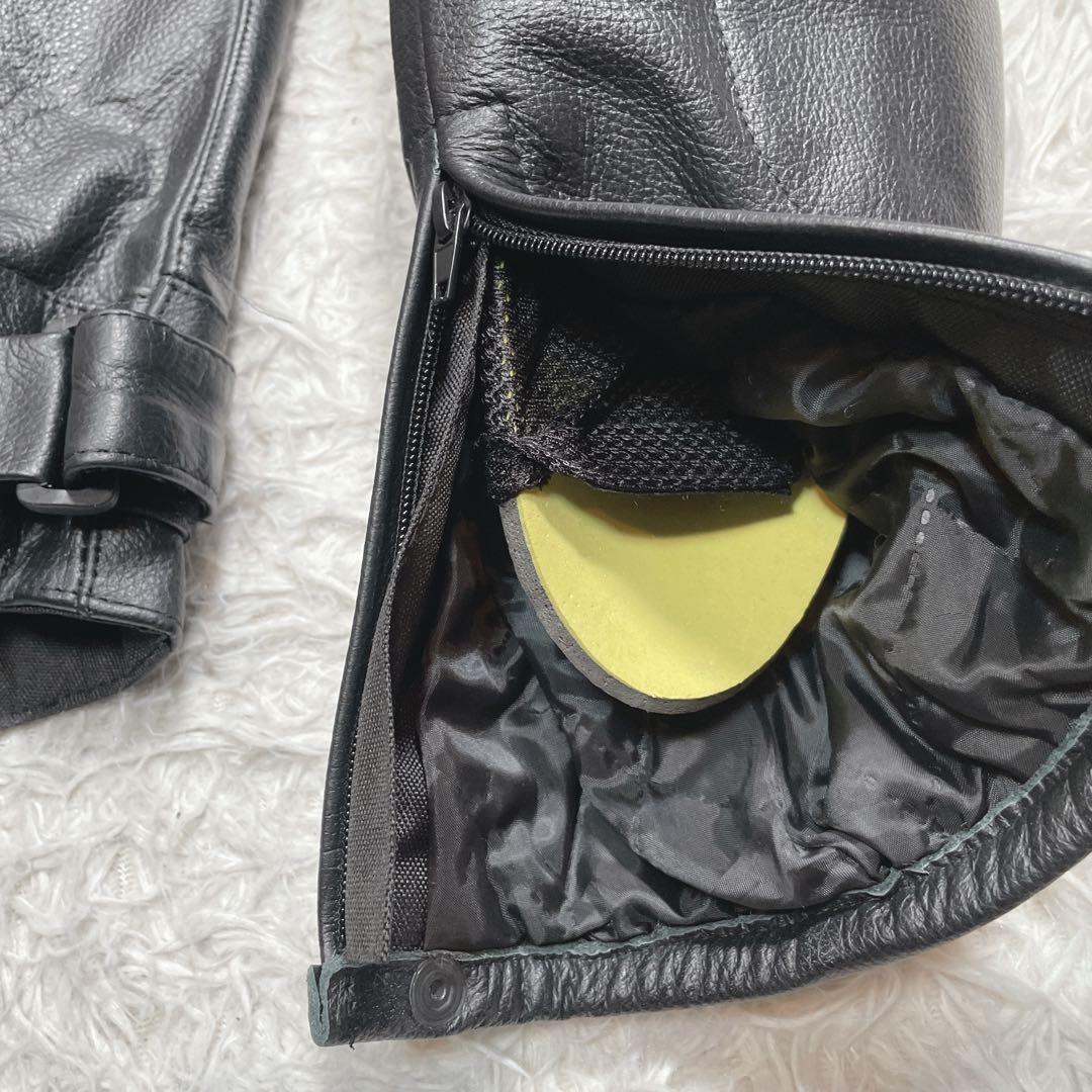 極美品　ライダースジャケット　本革　レザー　ブラック　黒　XL パッド入り