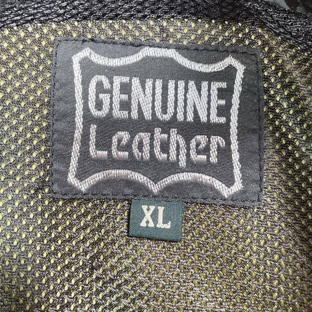 極美品　ライダースジャケット　本革　レザー　ブラック　黒　XL パッド入り