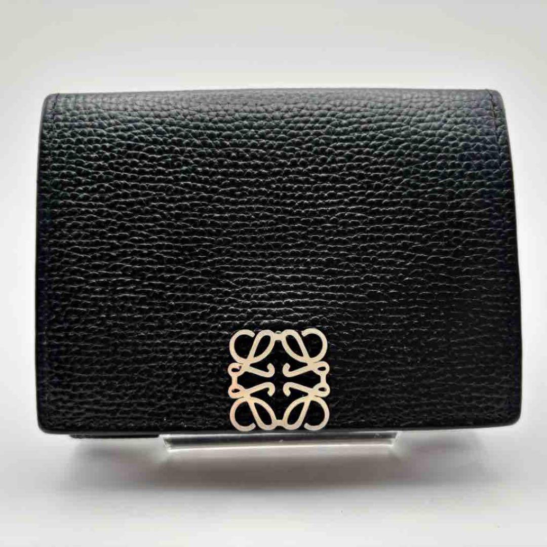 LOEWE 黒 レザー 三つ折り財布