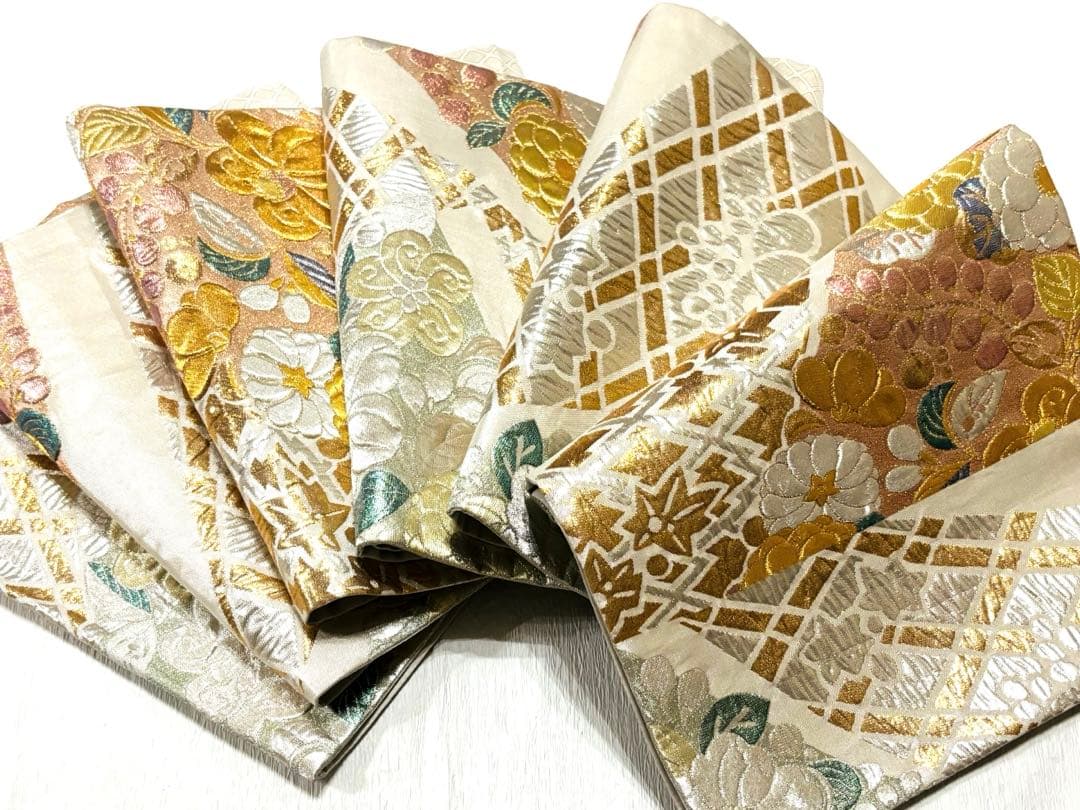 専用♡ 豪華♡金銀 辻が花 膨れ織　振袖用　正絹　袋帯