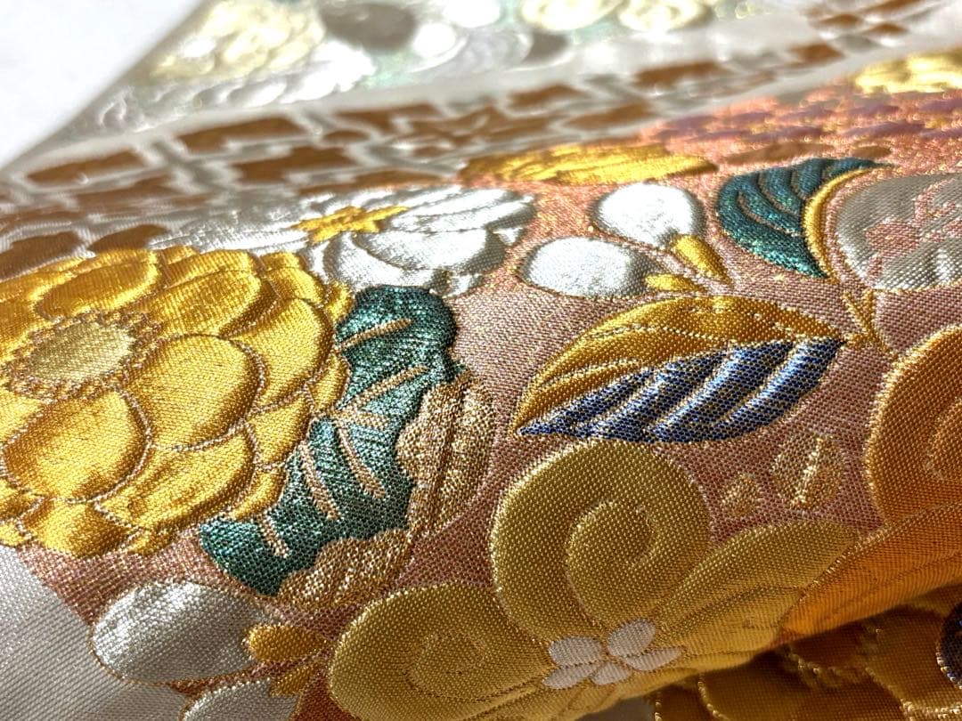 専用♡ 豪華♡金銀 辻が花 膨れ織　振袖用　正絹　袋帯