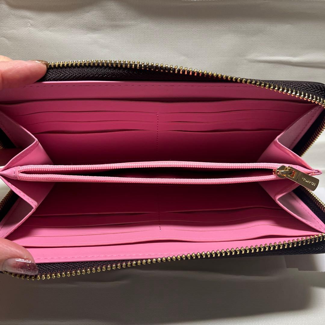 【新品未使用】COACH 長財布 ブラウンマルチシグネチャー フローラルプリント