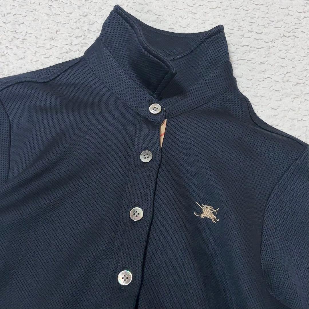 バーバリー ゴルフ ノバチェック ポロワンピース ゴルフウェア ネイビー M 紺