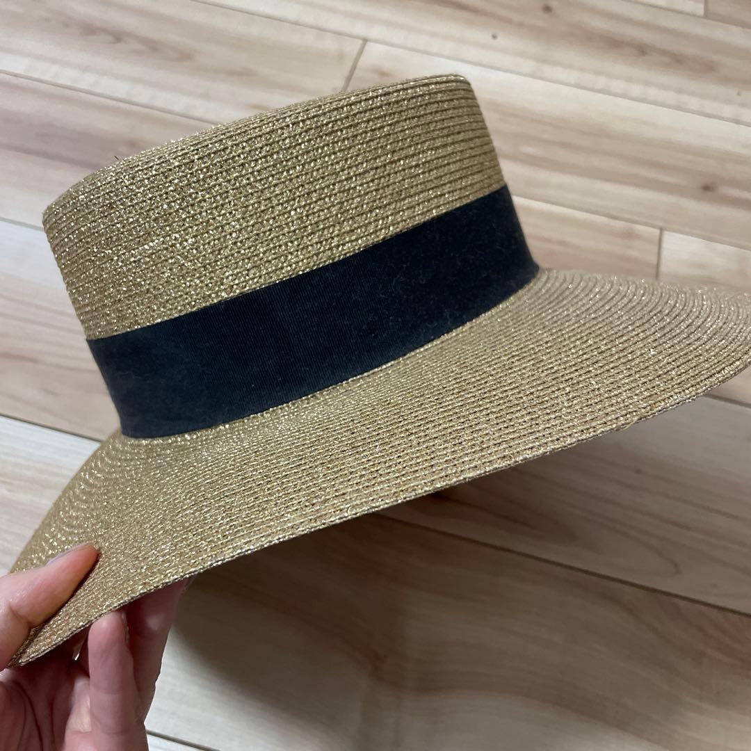 GUCCI ビーズ刺繍蜂モチーフ 麦わら帽子 2回着用超美品