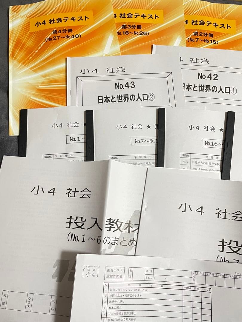 ㉒レア品　浜学園　4年　社会　テキスト　定着教材　投入教材　フルセット