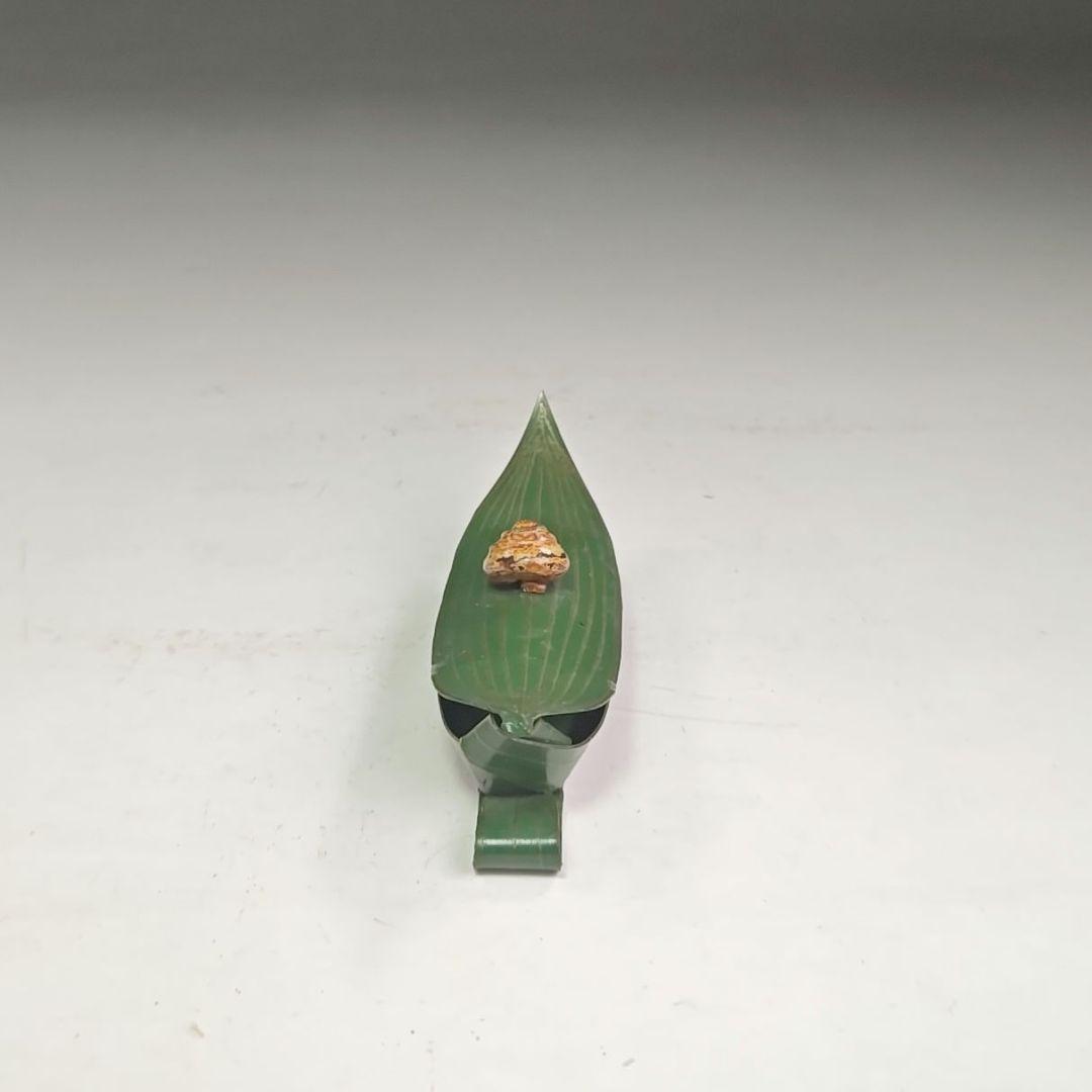 イ998 香合『中川正斉』『乾漆　竹笹かたつむり　香合　共箱』漆塗　茶道具