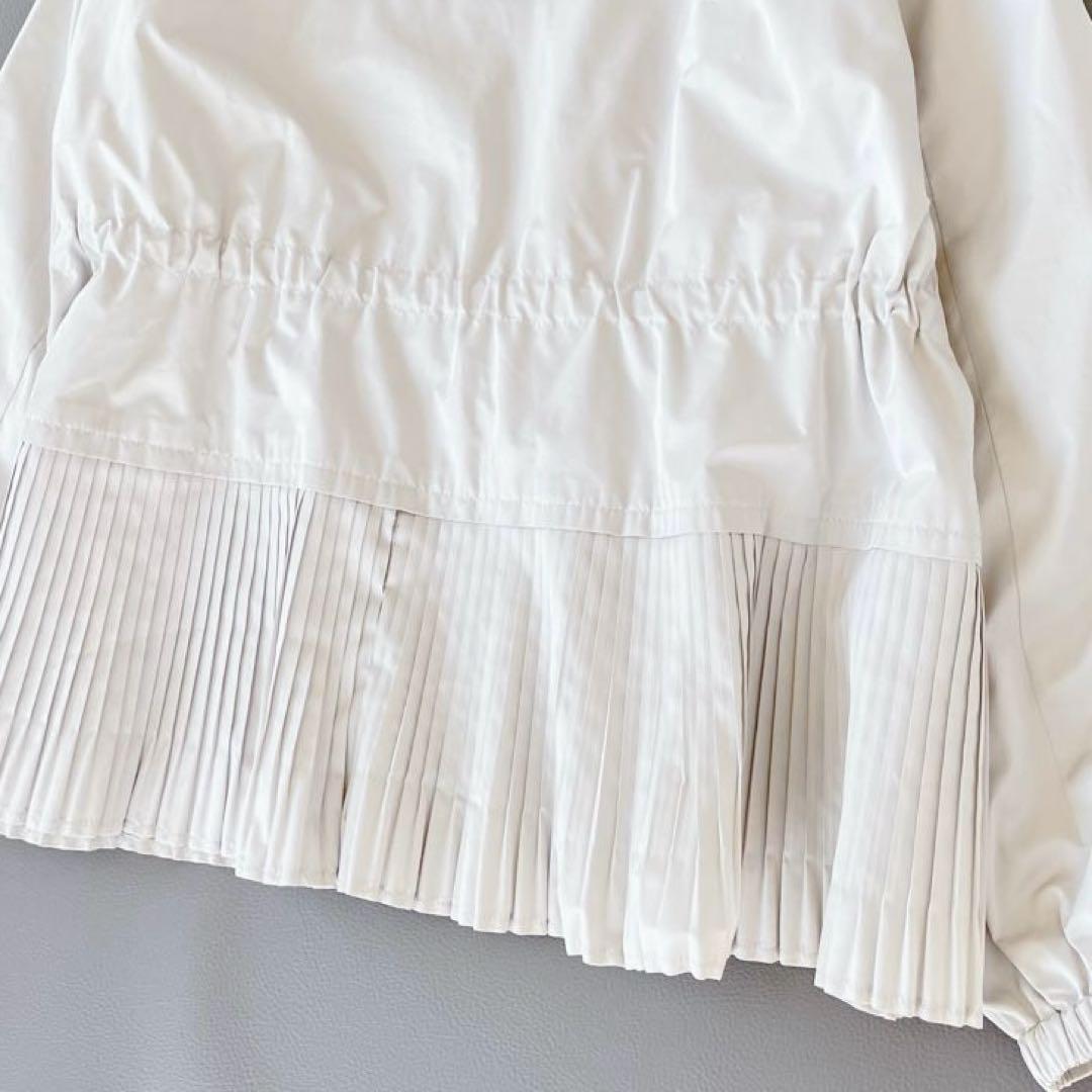 現行✨ANAYI 撥水タフタペプラムプリーツブルゾン　フード　36