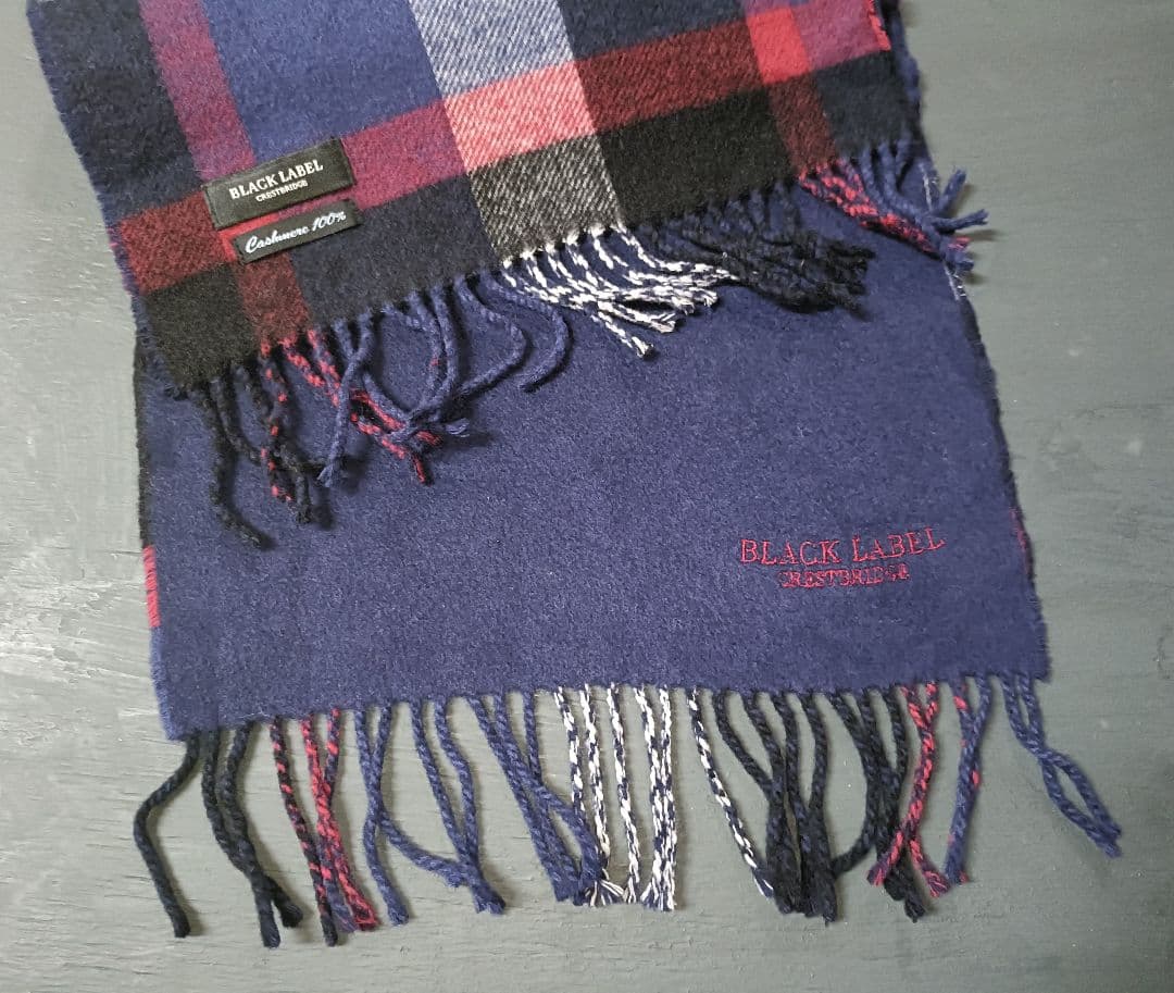 【19871224】ブラックレーベル カシミアマフラー