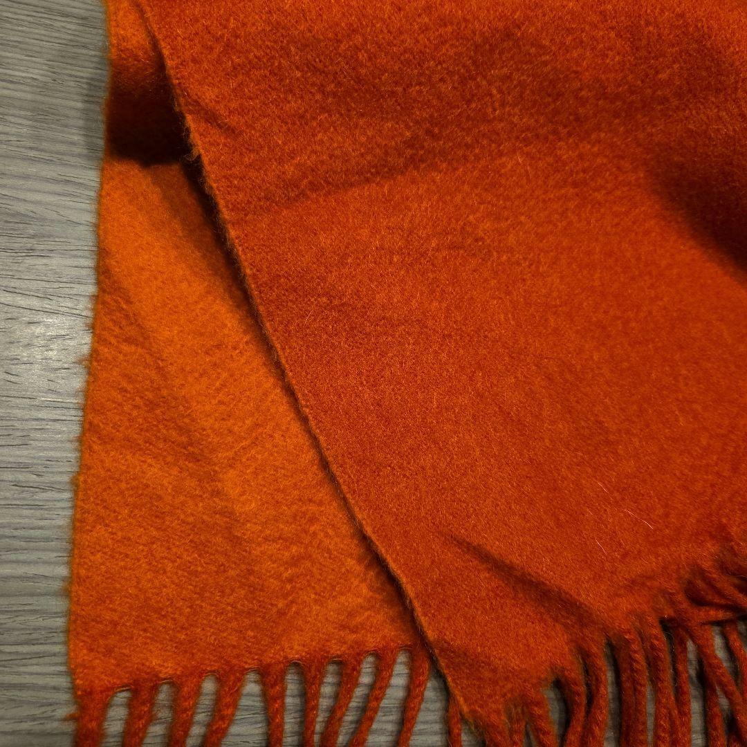 ヨジョン【美品】HERMES エルメス カシミヤ100%　オレンジマフラー