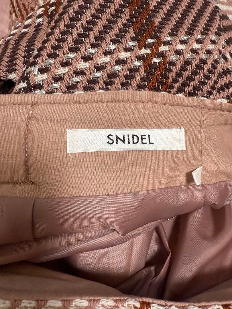 SNIDEL ロービングチェック　ミニスカート