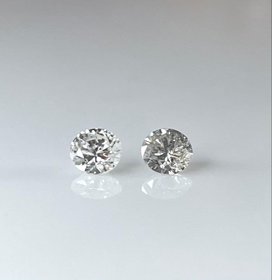 あーちゃん　K18天然ダイヤモンドピアス 計0.8 鑑別カード付き