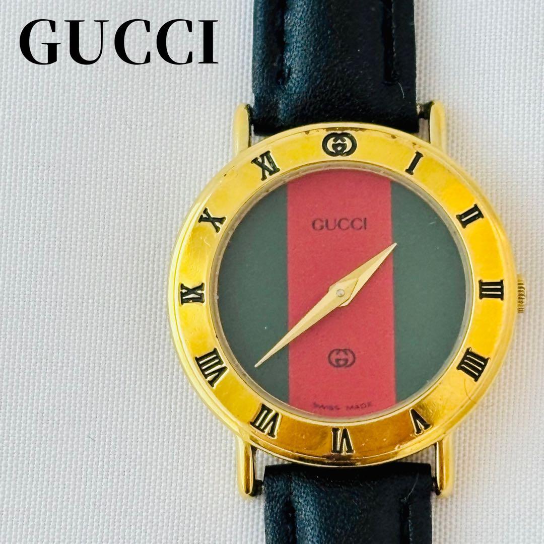 稼働 GUCCI グッチ 3000L シェリーライン レディースクォーツ腕時計