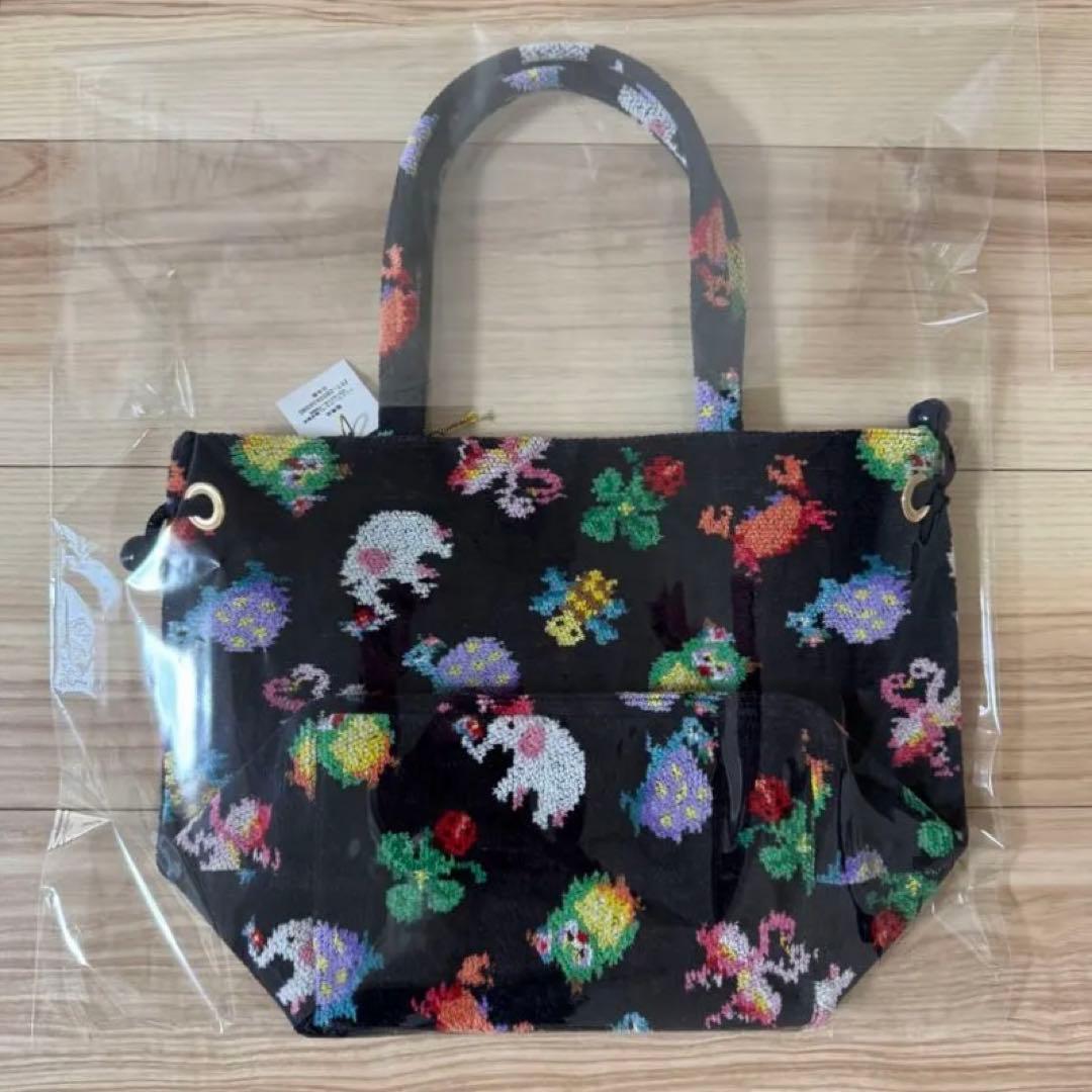 【新品未使用】フェイラー×神崎恵さんコラボ 巾着バッグ⭐︎ネイビー