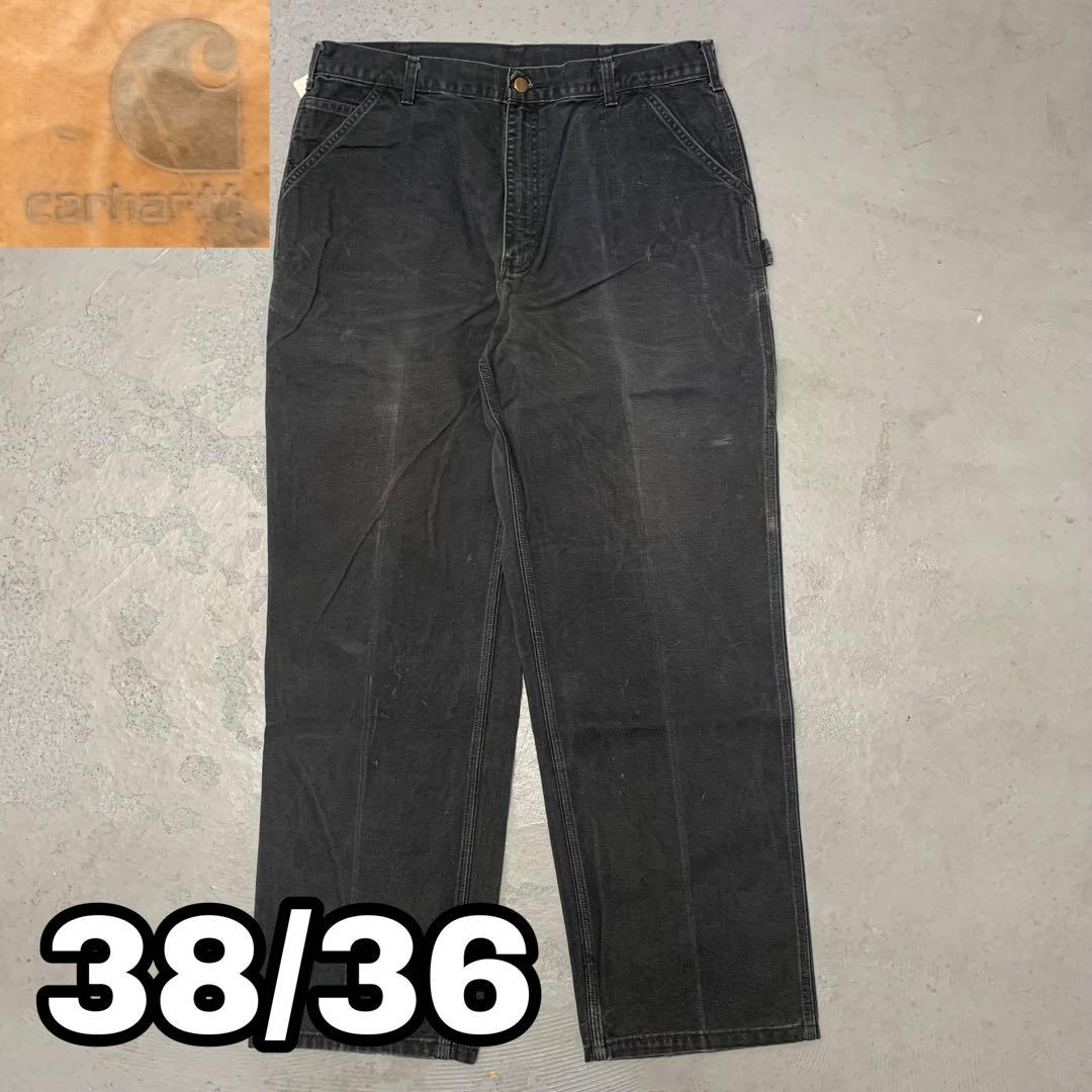 10WD782 Carhartt フェード ブラック ダック地 ペインターパンツ