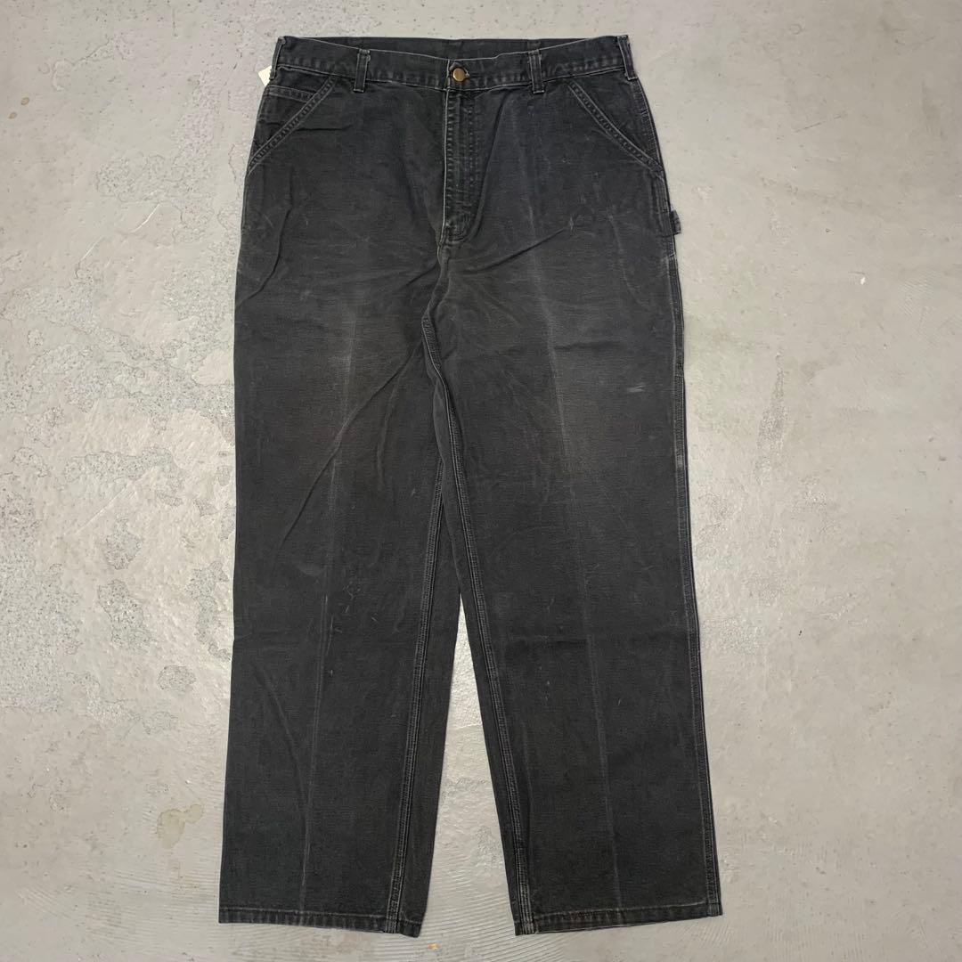 10WD782 Carhartt フェード ブラック ダック地 ペインターパンツ