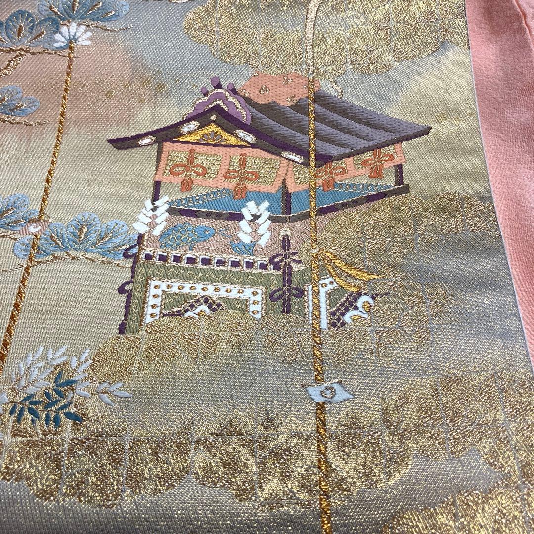 ３点！創作集団「彩」刺繍訪問着&九百本金錦袋帯&新品帯締め