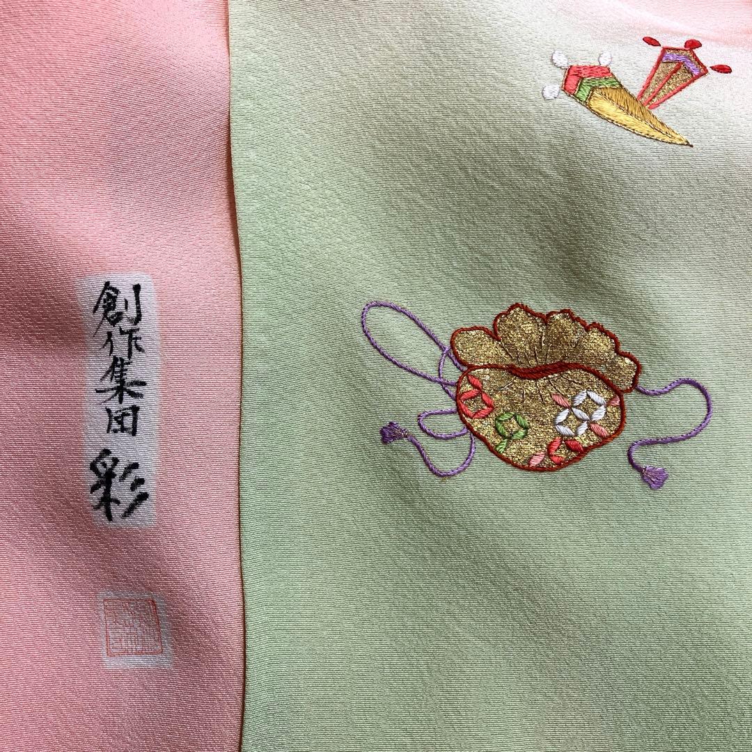 ３点！創作集団「彩」刺繍訪問着&九百本金錦袋帯&新品帯締め