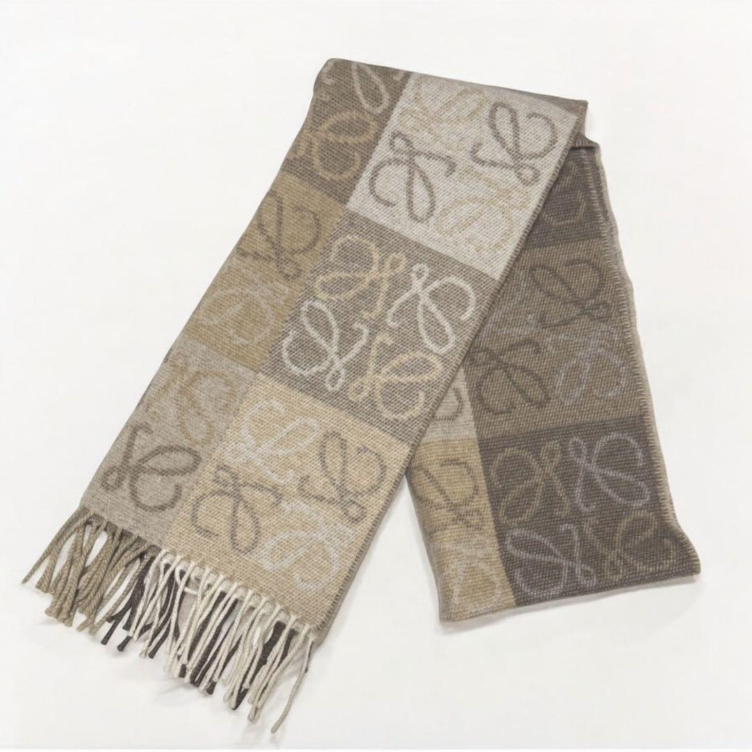 LOEWE ロエベ アナグラム チェッカーボード マフラー スカーフ ストール
